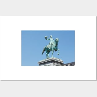 Luxembourg; City; Place; Wilhelm; II; Emperor; equestrian statue; Place Guillaume Posters and Art